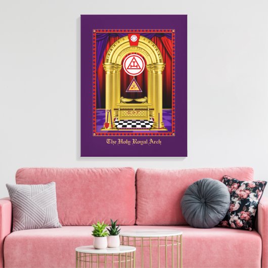 Vrijmetselaarsboog met werkgereedschap canvas afdruk (Insitu (Woonkamer))