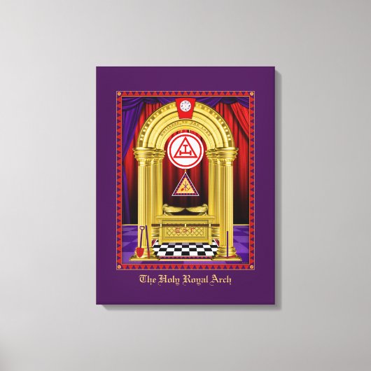 Vrijmetselaarsboog met werkgereedschap canvas afdruk (Voorkant)