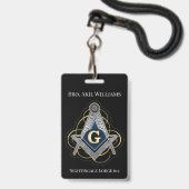 Vrijmetselaarsfoto Badge (Achterkant met lanyard)