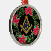 Vrijmetselaarskrans Poinsettia Metalen Ornament (Rechts)