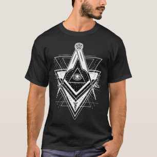 Vrijmetselaarsloge Kompas Blackcraft Gotische Boho T-shirt