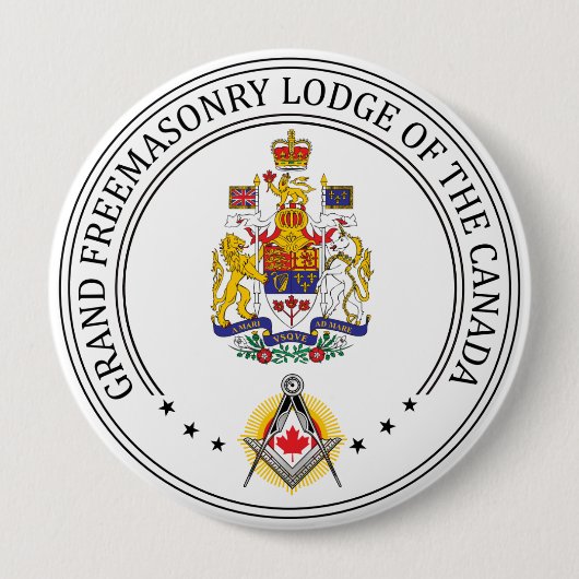 Vrijmetselaarsloge van Canada Ronde Button 4,0 Cm (Voorkant)
