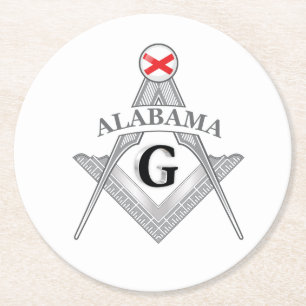 Vrijmetselaarsloge van de staat Alabama Ronde Kartonnen Onderzetter