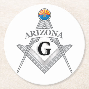 Vrijmetselaarsloge van de staat Arizona Ronde Kartonnen Onderzetter