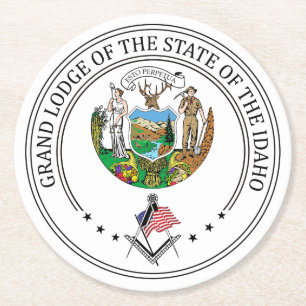 Vrijmetselaarsloge van de staat Idaho Ronde Kartonnen Onderzetter