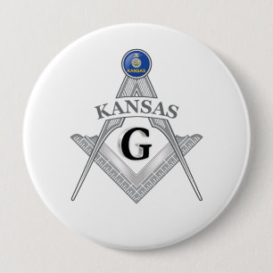 Vrijmetselaarsloge van de staat Kansas Ronde Button 4,0 Cm