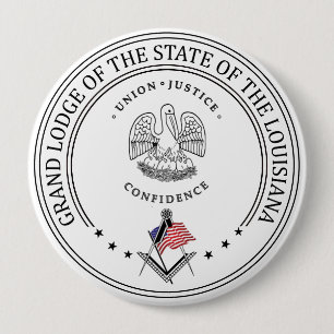 Vrijmetselaarsloge van de staat Louisiana Ronde Button 4,0 Cm