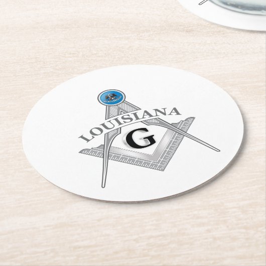 Vrijmetselaarsloge van de staat Louisiana Ronde Kartonnen Onderzetter (Gebogen)