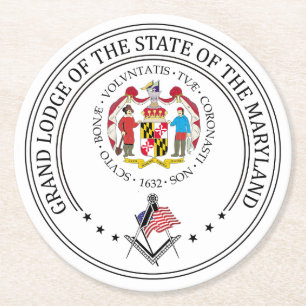 Vrijmetselaarsloge van de staat Maryland Ronde Kartonnen Onderzetter