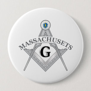 Vrijmetselaarsloge van de staat Massachusets Ronde Button 4,0 Cm