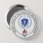 Vrijmetselaarsloge van de staat Massachusets Ronde Button 4,0 Cm (Voorkant /achterkant)