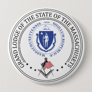 Vrijmetselaarsloge van de staat Massachusets Ronde Button 4,0 Cm