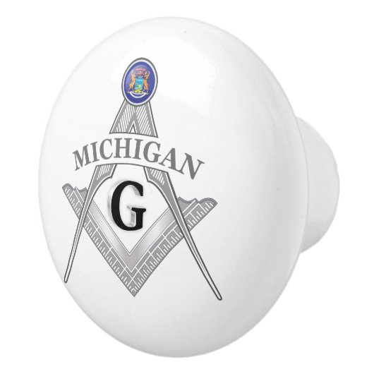 Vrijmetselaarsloge van de staat Michigan Keramische Knop (Rechts)