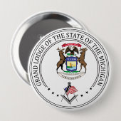 Vrijmetselaarsloge van de staat Michigan Ronde Button 4,0 Cm (Voorkant /achterkant)