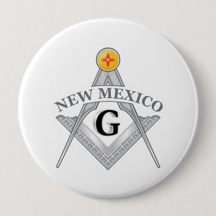 Vrijmetselaarsloge van de staat New Mexico Ronde Button 4,0 Cm