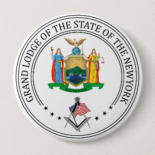 Vrijmetselaarsloge van de staat New York Ronde Button 4,0 Cm