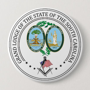 Vrijmetselaarsloge van de staat South Carolina Ronde Button 4,0 Cm