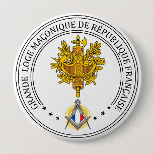 Vrijmetselaarsloge van Frankrijk Ronde Button 4,0 Cm