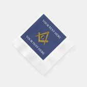 Vrijmetselaarsplein en Kompas Blauw Servet (Hoek)