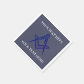 Vrijmetselaarsplein en Kompas Blauw Servet (Hoek)