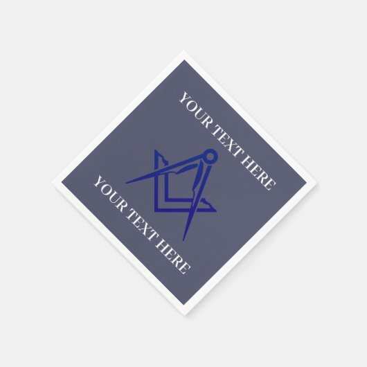 Vrijmetselaarsplein en Kompas Blauw Servet (Hoek)