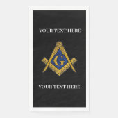 Vrijmetselaarsplein en Kompas Blauw Servet (Voorkant)