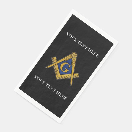 Vrijmetselaarsplein en Kompas Blauw Servet (Hoek)