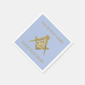 Vrijmetselaarsplein en Kompas Blauw Servet (Hoek)