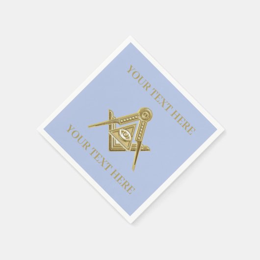 Vrijmetselaarsplein en Kompas Blauw Servet (Hoek)