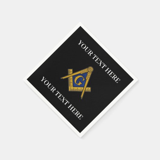 Vrijmetselaarsplein en Kompas Blauw Servet (Hoek)