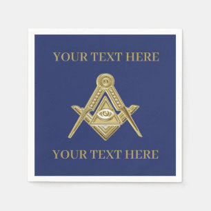 Vrijmetselaarsplein en Kompas Blauw Servet