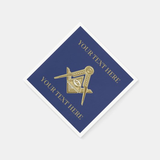 Vrijmetselaarsplein en Kompas Blauw Servet (Hoek)