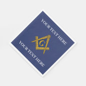 Vrijmetselaarsplein en Kompas Blauw Servet (Hoek)