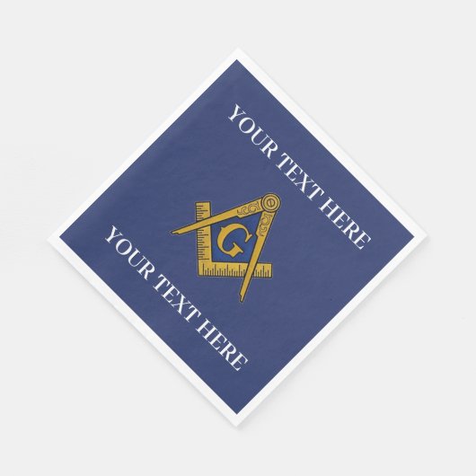 Vrijmetselaarsplein en Kompas Blauw Servet (Hoek)