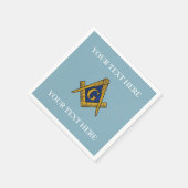 Vrijmetselaarsplein en Kompas Blauw Servet (Hoek)