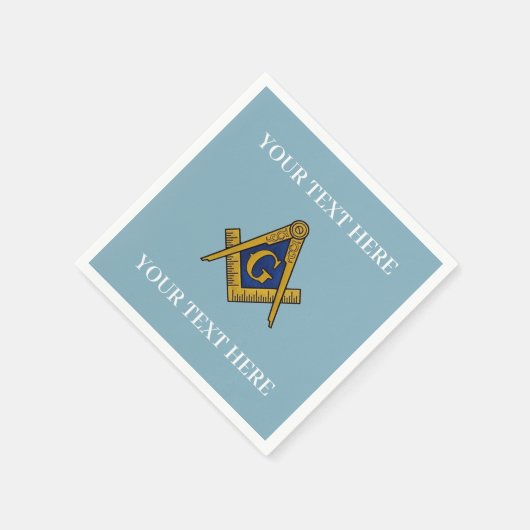 Vrijmetselaarsplein en Kompas Blauw Servet (Hoek)