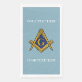 Vrijmetselaarsplein en Kompas Blauw Servet (Voorkant)