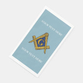 Vrijmetselaarsplein en Kompas Blauw Servet (Hoek)