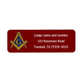 Vrijmetselaarsplein en kompas Bourgondië Etiket (Voorkant)