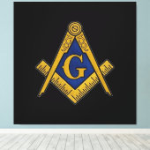 Vrijmetselaarsplein en kompas canvas afdruk (Insitu (Houten vloer))