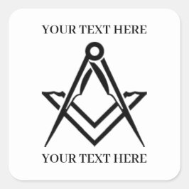 Vrijmetselaarsplein en Kompas Masonic Metselwerk Vierkante Sticker