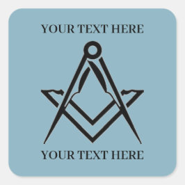 Vrijmetselaarsplein en Kompas Masonic Metselwerk Vierkante Sticker