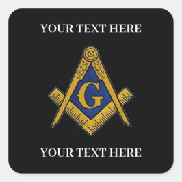 Vrijmetselaarsplein en Kompas Metselaarsmetselwerk Vierkante Sticker