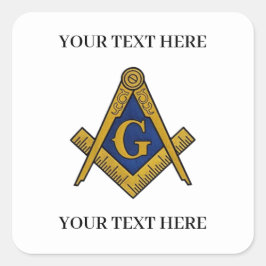 Vrijmetselaarsplein en Kompas Metselarij Vrijmetse Vierkante Sticker