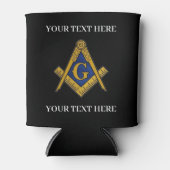 Vrijmetselaarsplein en kompas metselwerk blikjeskoeler (Voorkant)