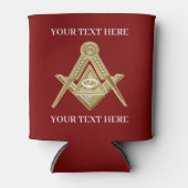 Vrijmetselaarsplein en kompas metselwerk blikjeskoeler (Voorkant)