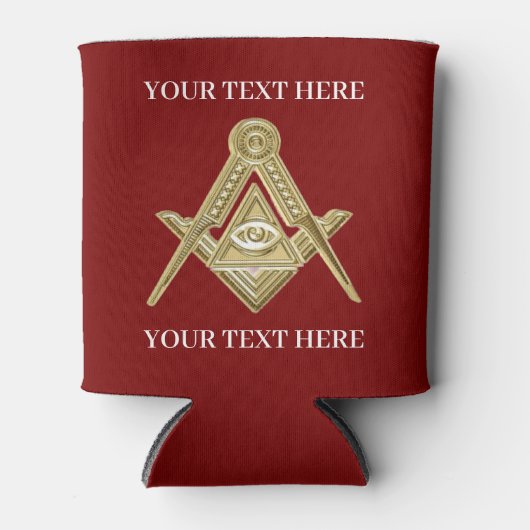 Vrijmetselaarsplein en kompas metselwerk blikjeskoeler (Voorkant)