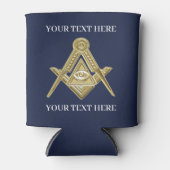 Vrijmetselaarsplein en kompas metselwerk blikjeskoeler (Voorkant)