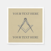 Vrijmetselaarsplein en kompas servet (Voorkant)