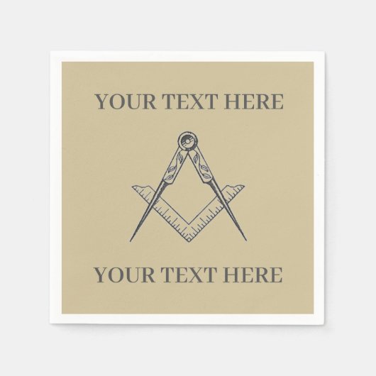 Vrijmetselaarsplein en kompas servet (Voorkant)